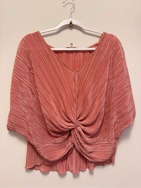 Anthropologie Eri & Ali Pleated Twist Top in Dusty Rose | Small